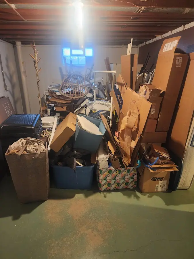 Roll-off dumpster container at job site for 4 Yard Dumpster Rental in Cartersville